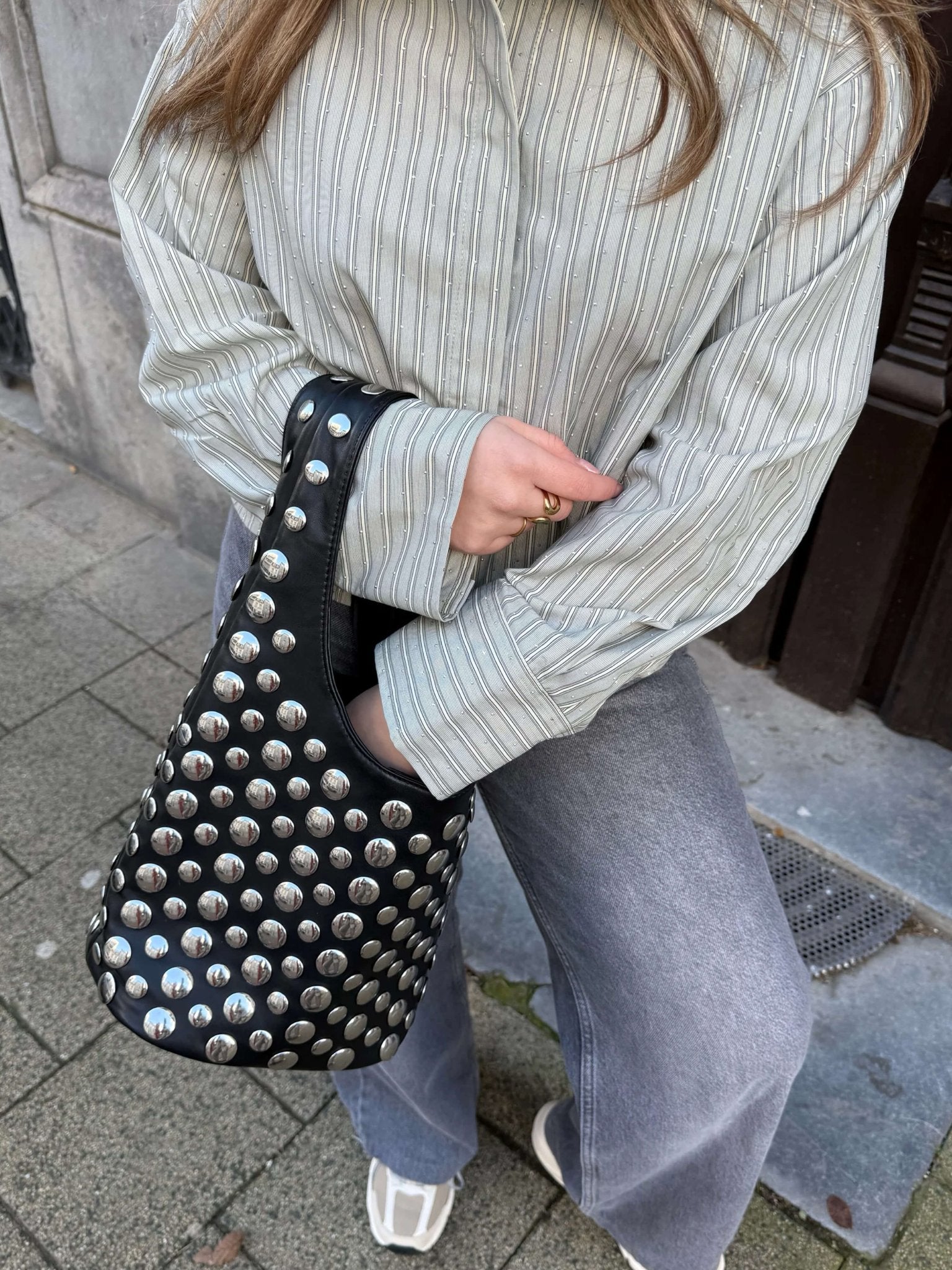 Selene Studded Bucket Bag
