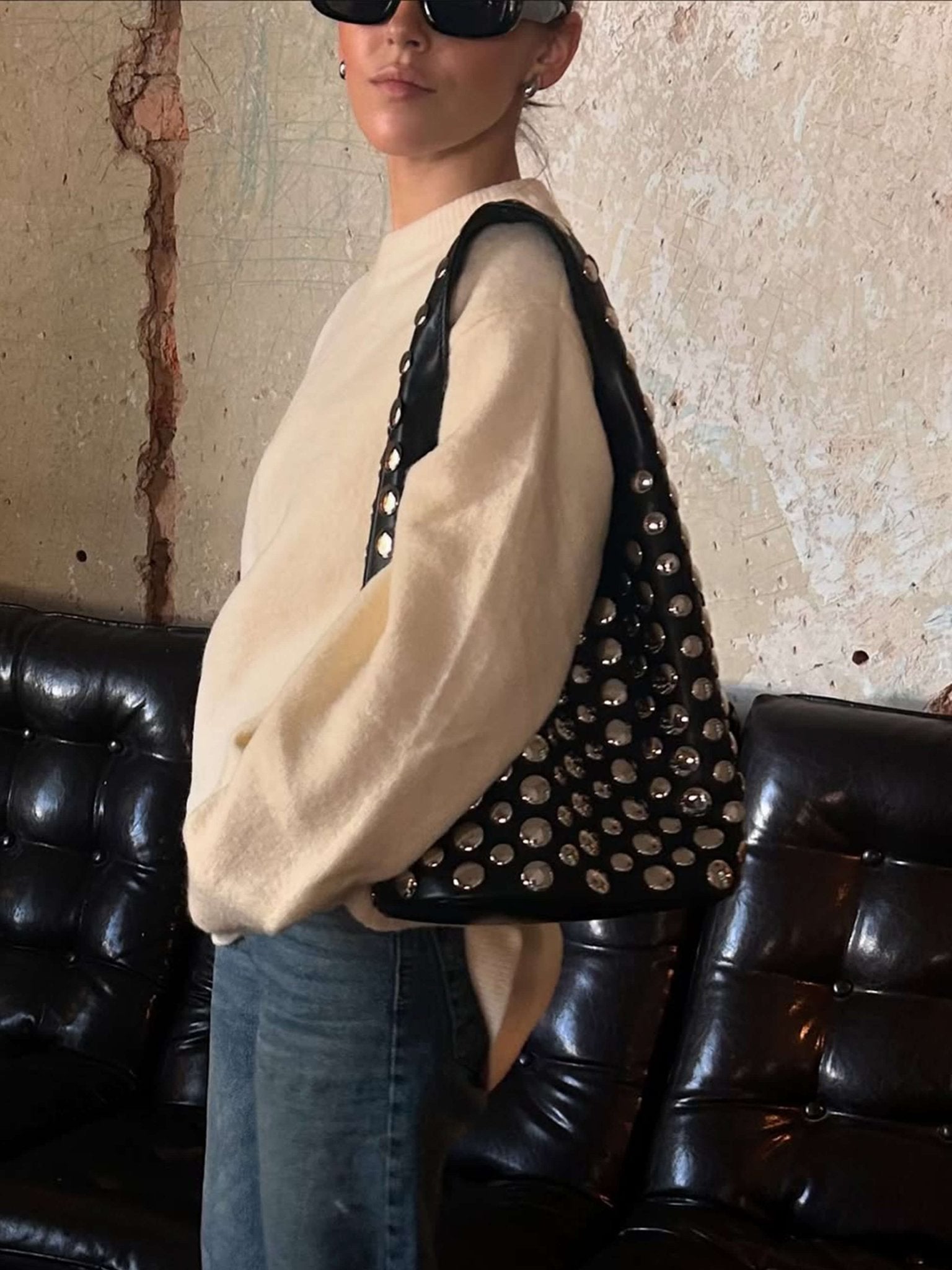 Selene Studded Bucket Bag