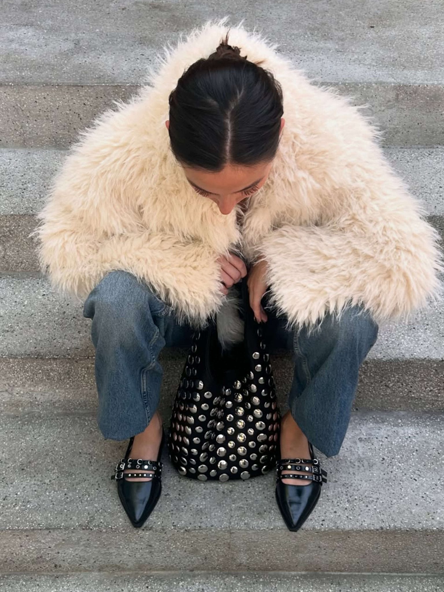 Selene Studded Bucket Bag